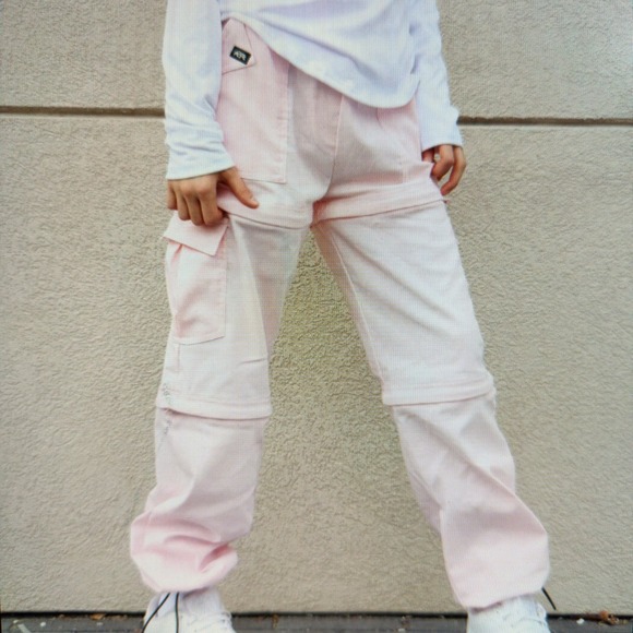 Tiger Friday Convertible Cargo Pants Kids Child Medium Pink Excellent Zip-Off - Picture 7 of 9